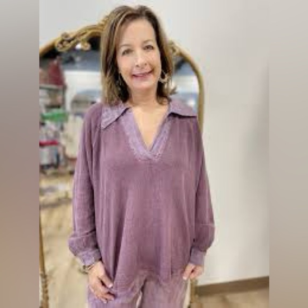 Tempo Paris Linen Collar Top